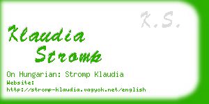 klaudia stromp business card